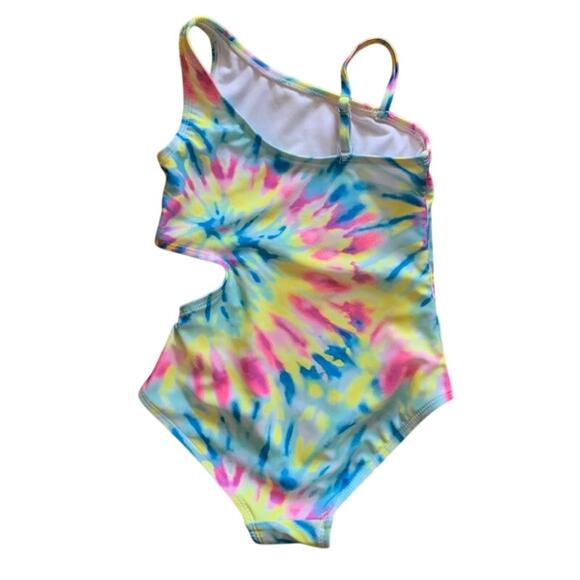 Justice Girls One Piece Cross Shoulder Cut Out Swimsuit - Size - 7/8 - Picture 2 of 4